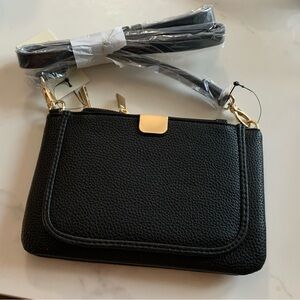 NWT On 34th Elegant Black Leather Women's Bag